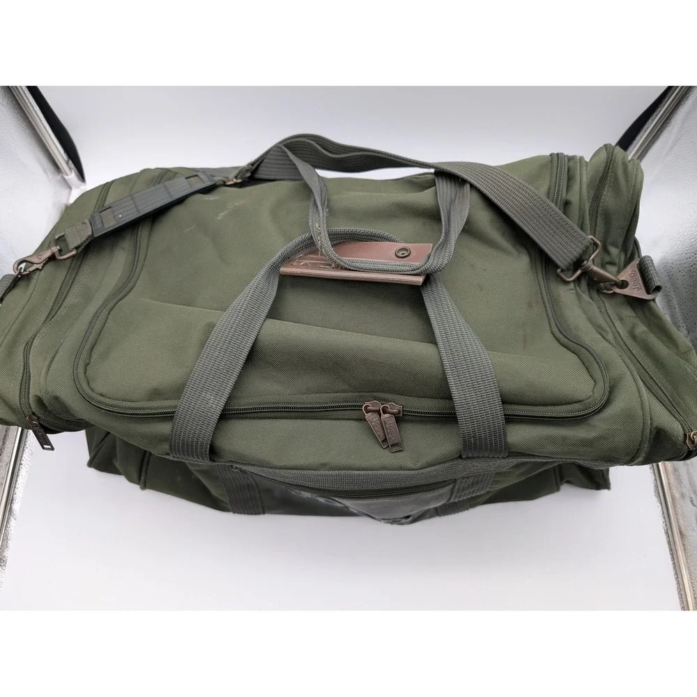 Vintage 90s JEEP Wrangler Army Green Large Duffle Bag Travel Luggage